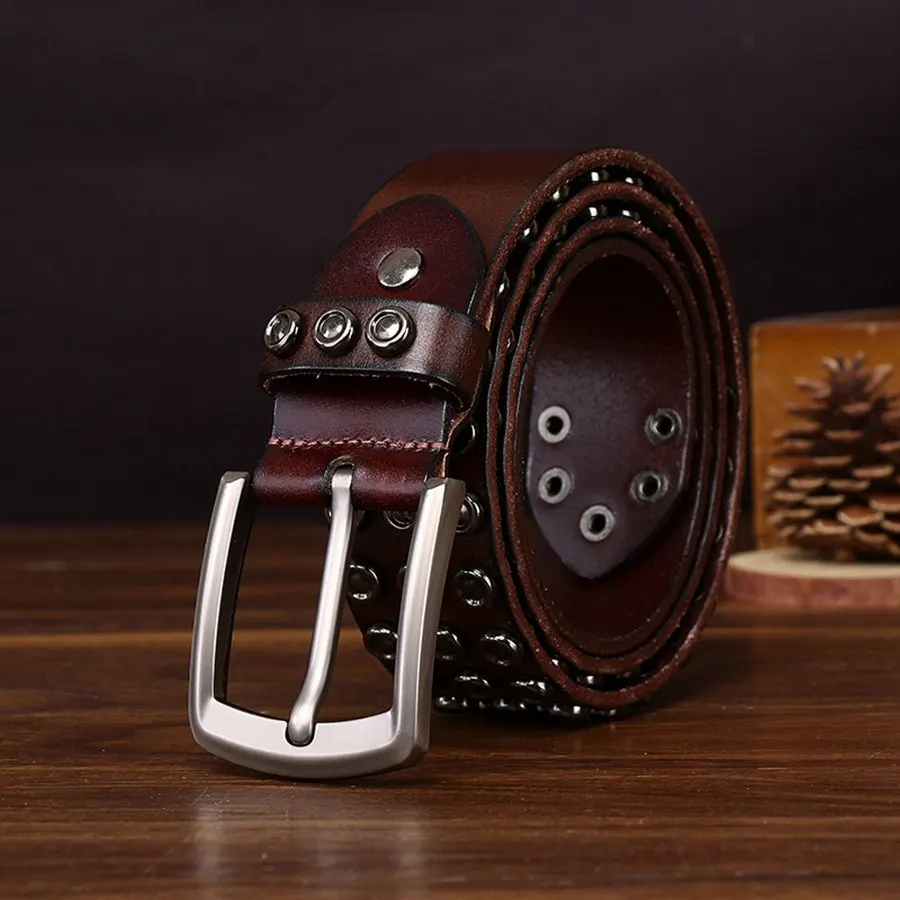 Genuine Leather Belts for Men Pin Buckle Belt New Men Leather Waistband Width:3.8cm