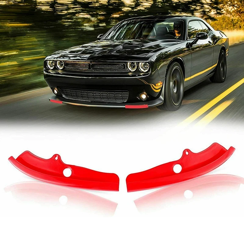 1Set For Dodge Challenger R/T Scat Pack Bumper Lip Splitter Spoiler Trim Cover Replacement 68327082AA 68327083AA Front