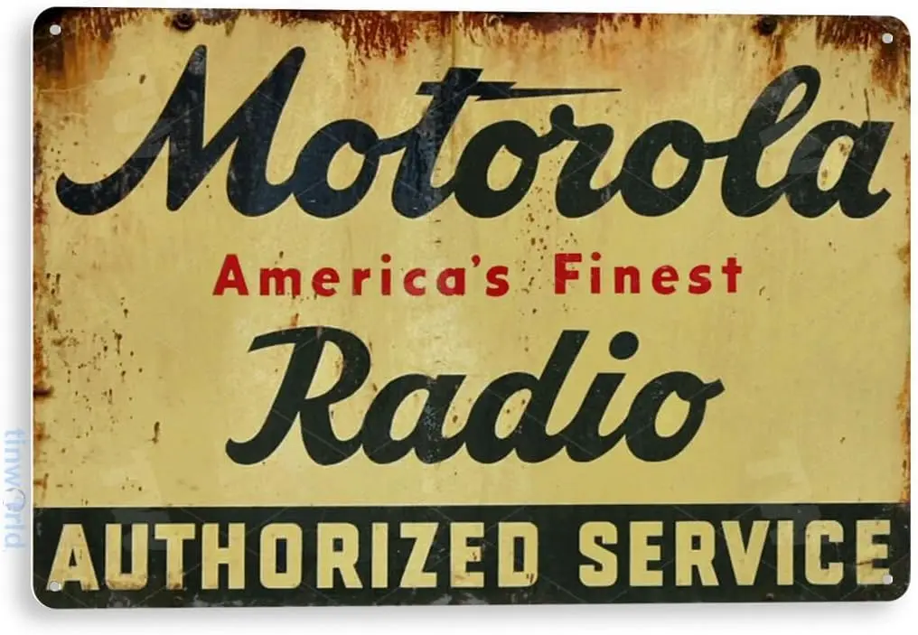 Tinworld TIN Sign “Motorola Radio Metal Decor Wall Art Garage Shop Bar A512