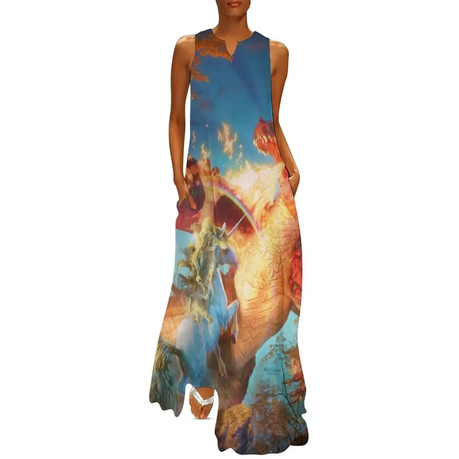 

Dragon and the Unicorn Battle Long Dress dresses for womens elegant chic wedding evening dresses Dress