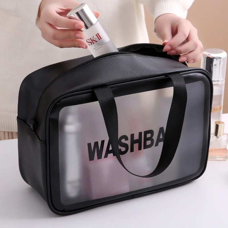 Portable Travel Transparent Cosmetic Storage Wash Bag Large Capacity Women Beauty Makeup Organizer Case