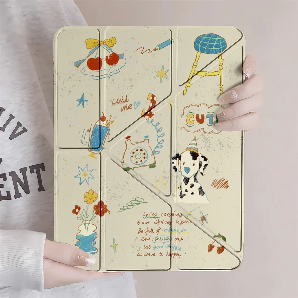 Cute Dog 360° Rotation Case For iPad A16 11 10.9 inch 2022 iPad Pro 11 12.9 13 10.5 Mini 7 6 iPad Air 11 2024 13 5 4 3 2 1 Cover