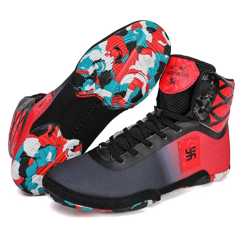 Men's Wrestling & Boxing Boots, High Top, For Indoor Use_voghion.com