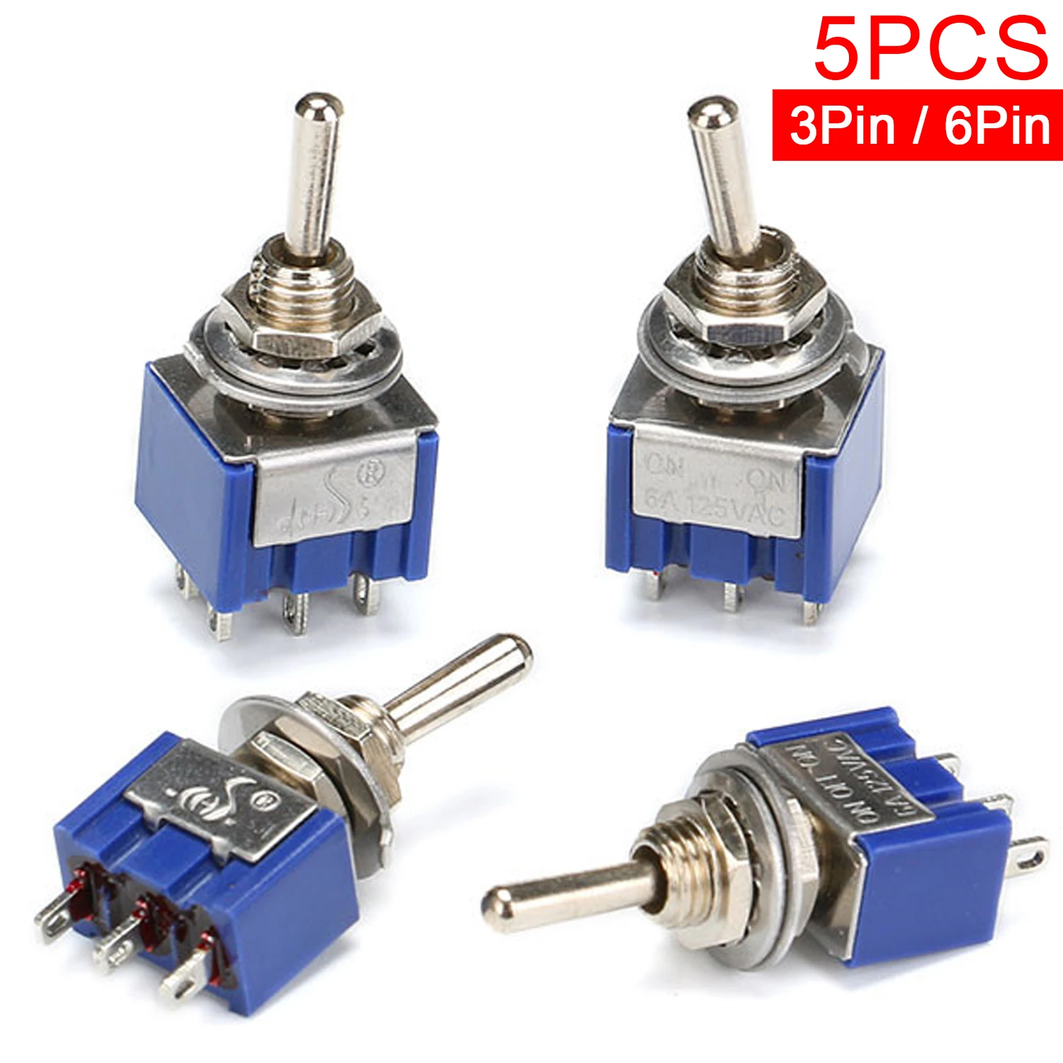 

5 шт. MTS-102 MTS-103 MTS-202 MTS-203 ON-OFF-ON ON-ON3 PIN/6PIN 2/3 положения мини-тумблер с фиксацией переменного тока 125 В/6 А 250 В/3 А