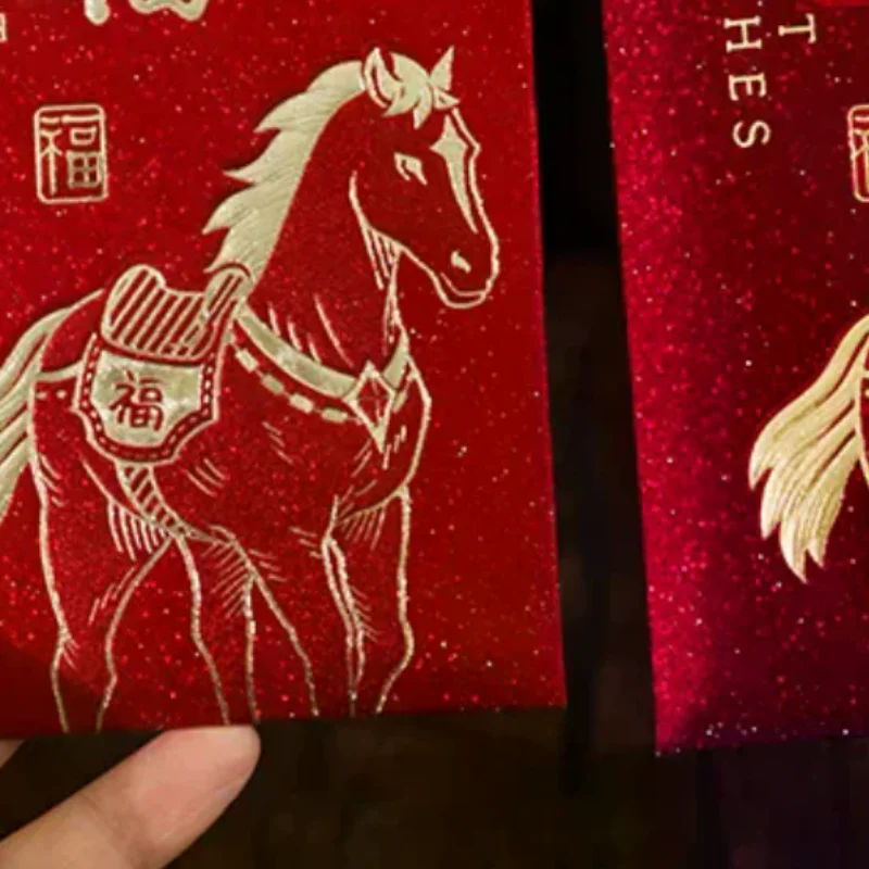 

6PCS 2026 Year Of The Horse Red Envelopes Chinese New Year Red Packet Lucky Money Bag Gift Envelopes Red Packet