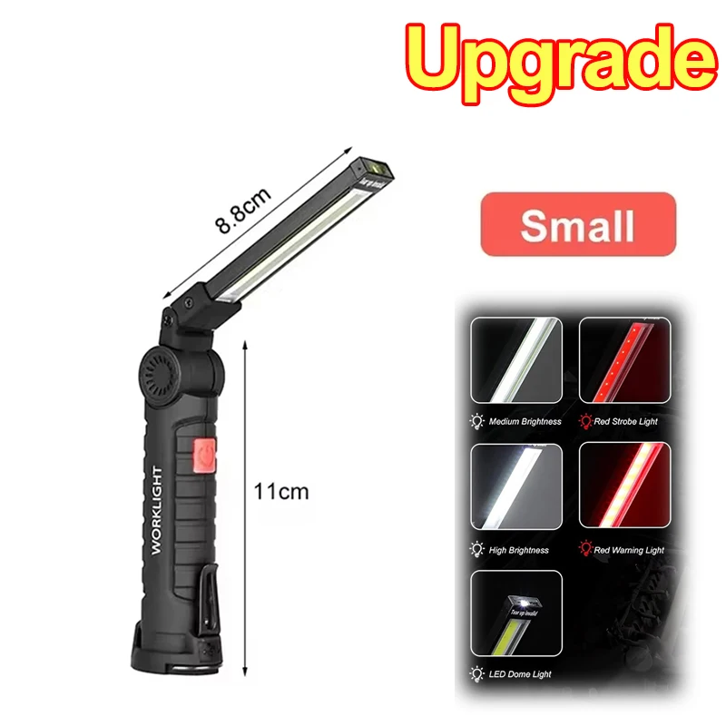 Nieuwe draagbare COB LED-zaklamp Magnetische lantaarn Hanglamp USB oplaadbare werklamp met ingebouwde batterij Campingzaklamp