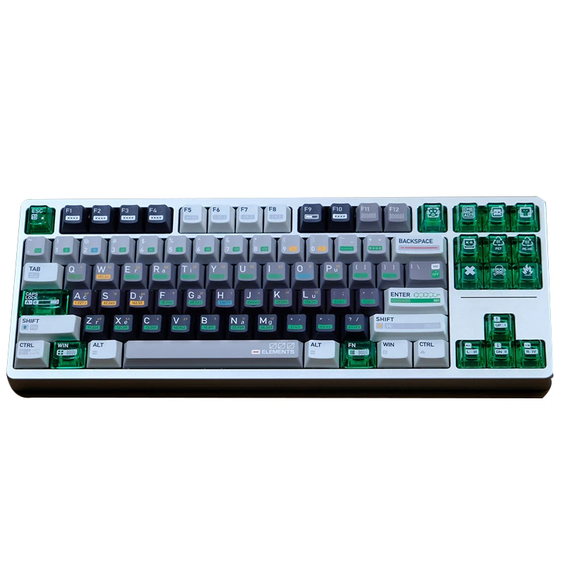 Customized Chemical Keycaps Sublimation Cherry Profile 173 Keys Green Transparent Personality Keys For Mechanical Keyboard