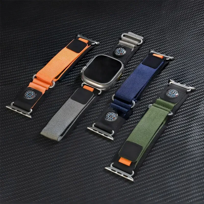 Strap for Apple Watch Ultra 2 Band 49mm 45mm 44mm 42mm 46mm Nylon Alpine Sport bracelet Correa iWatch Series 10 9 7 6 5 4 8 SE