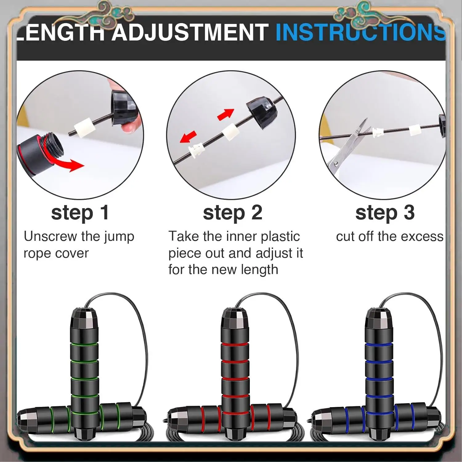 

Durable Adjustable Skipping Rope,Tangle-Free Rapid Speed Jumping Rope For Cardio, Endurance Training High Guality