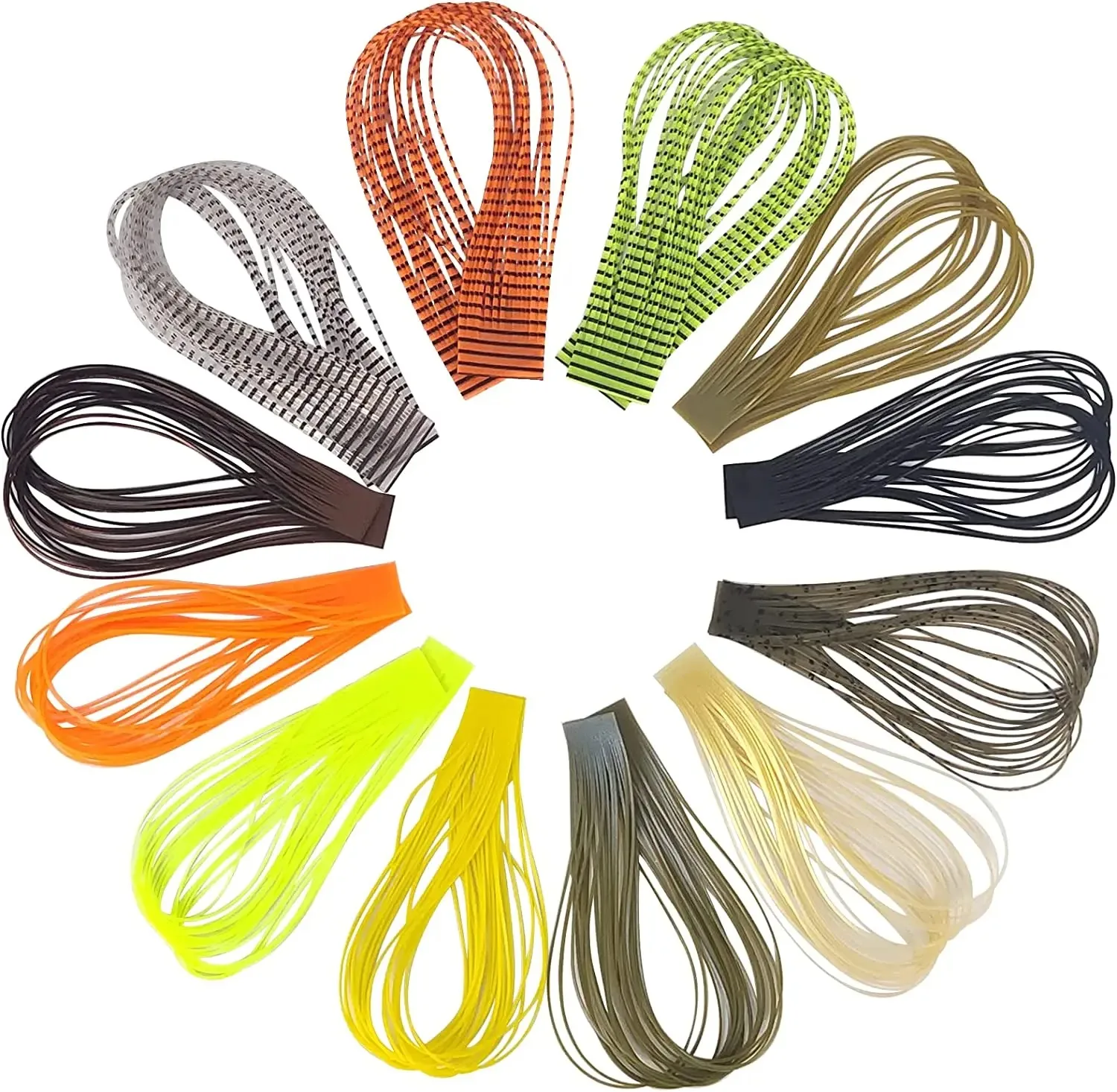 12 Farben Silikon-Gummibeine zum Fliegenbinden – Dehnbare, Wackelige Beine Fliegenbindematerialien