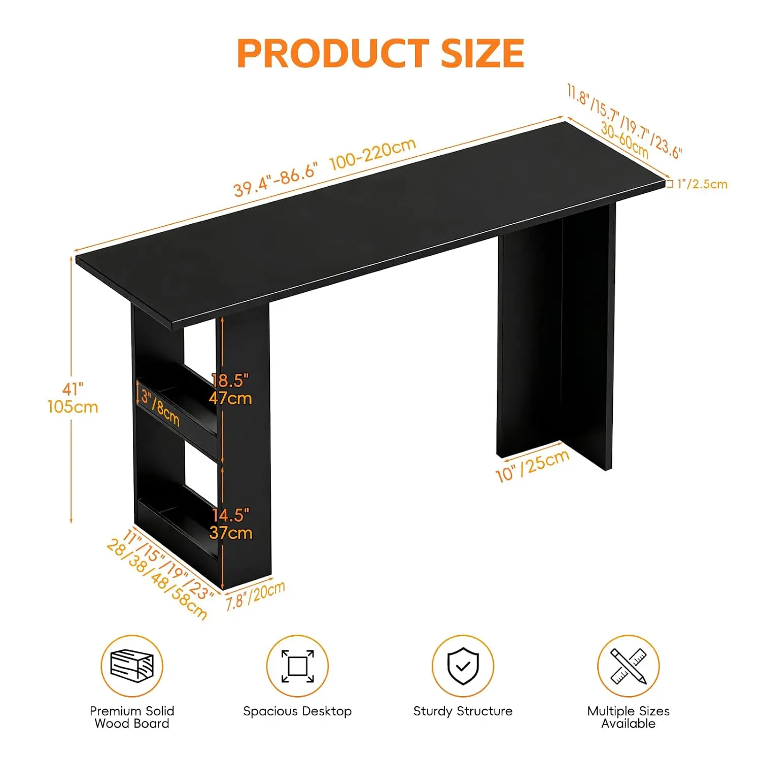 Solid Wood Bar Table With Shelf, 1