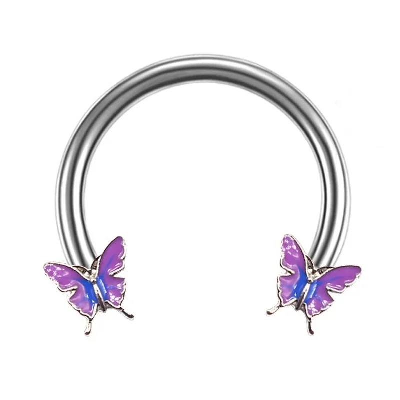 16G Butterfly Horseshoe Nose Rings Earrings Septum Ring Tragus Piercing Daith Helix Hoop Ear Earring Nostril Piercing Jewelry