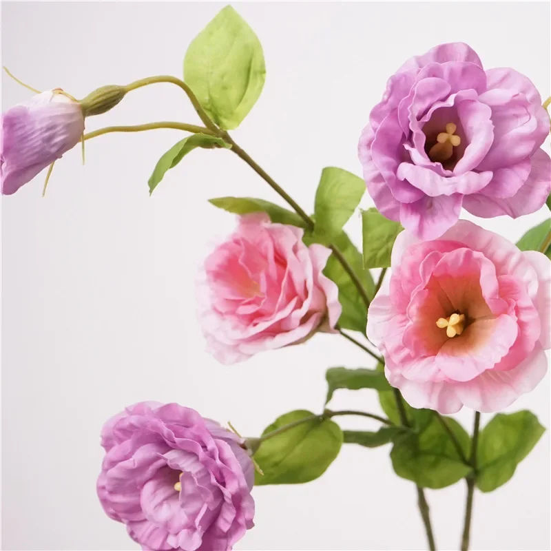 5 Stück Künstliche Feuchtigkeitsspendende Lisianthus-Blumen, Echt Aussehende Blumen, Hochzeitsdekoration, Brautstrauß, Luxuriöse Heimdekoration, Platycodon – Detail 13
