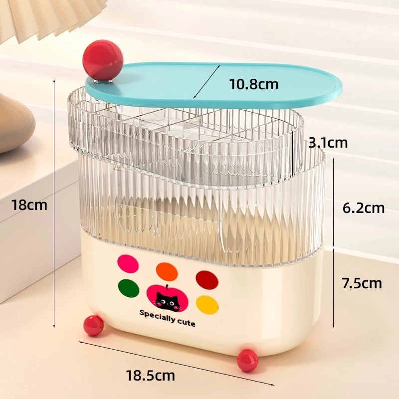 Children's Hair Accessories Storage Box Organizer Rotatable Girl's Hair Rope Hairpin Accessories Desktop Dopamine Jewelry Boxes
