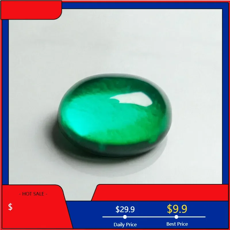 

Lab Grown Zambian Emeralds Oval Shape Smooth Surface with Cracks Inclusions Inside Selectable AGL Certificate