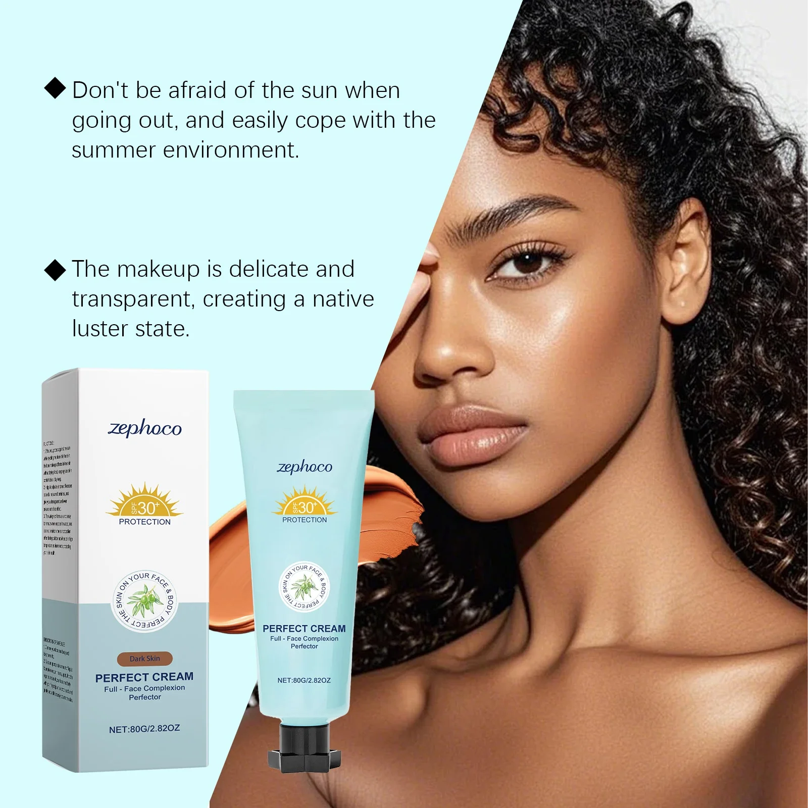 Dark Concealer Foundation Make-up Cream Hydrateert, hydrateert en verzacht dagelijks, natuurlijk, Concealer Foundation Make-up Cream