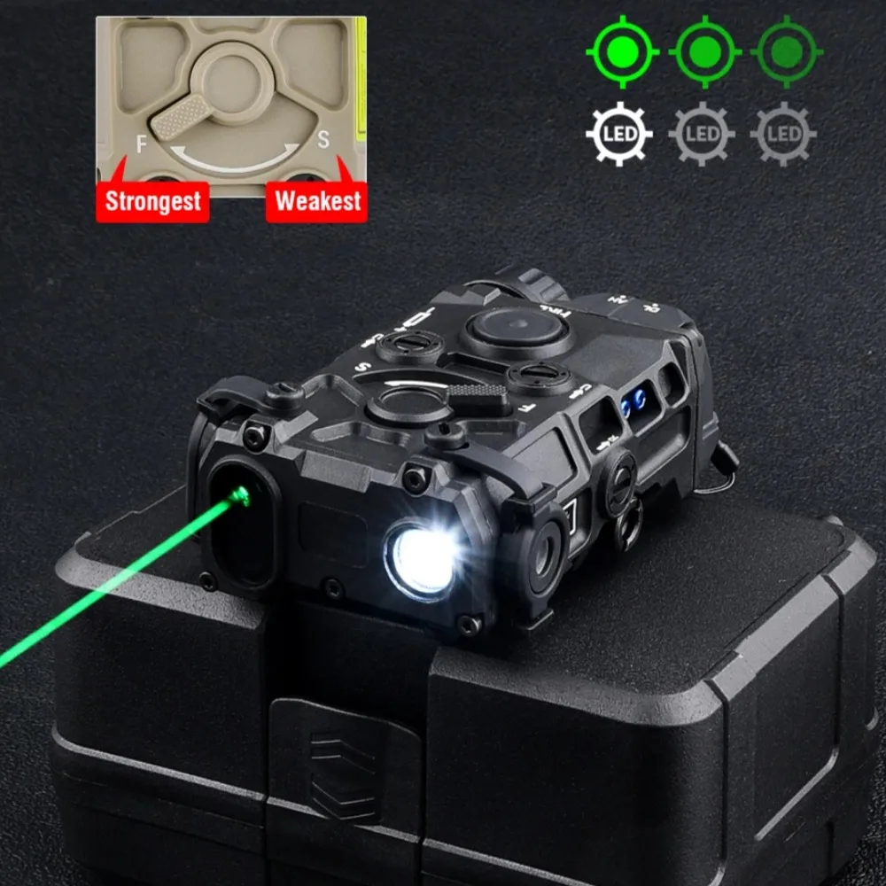 Tactical OGL Nylon Plastic Version Red Green Blue Laser Indicator LED Strobe Flashlight for Airsoft Hunting Weapon Gun Light