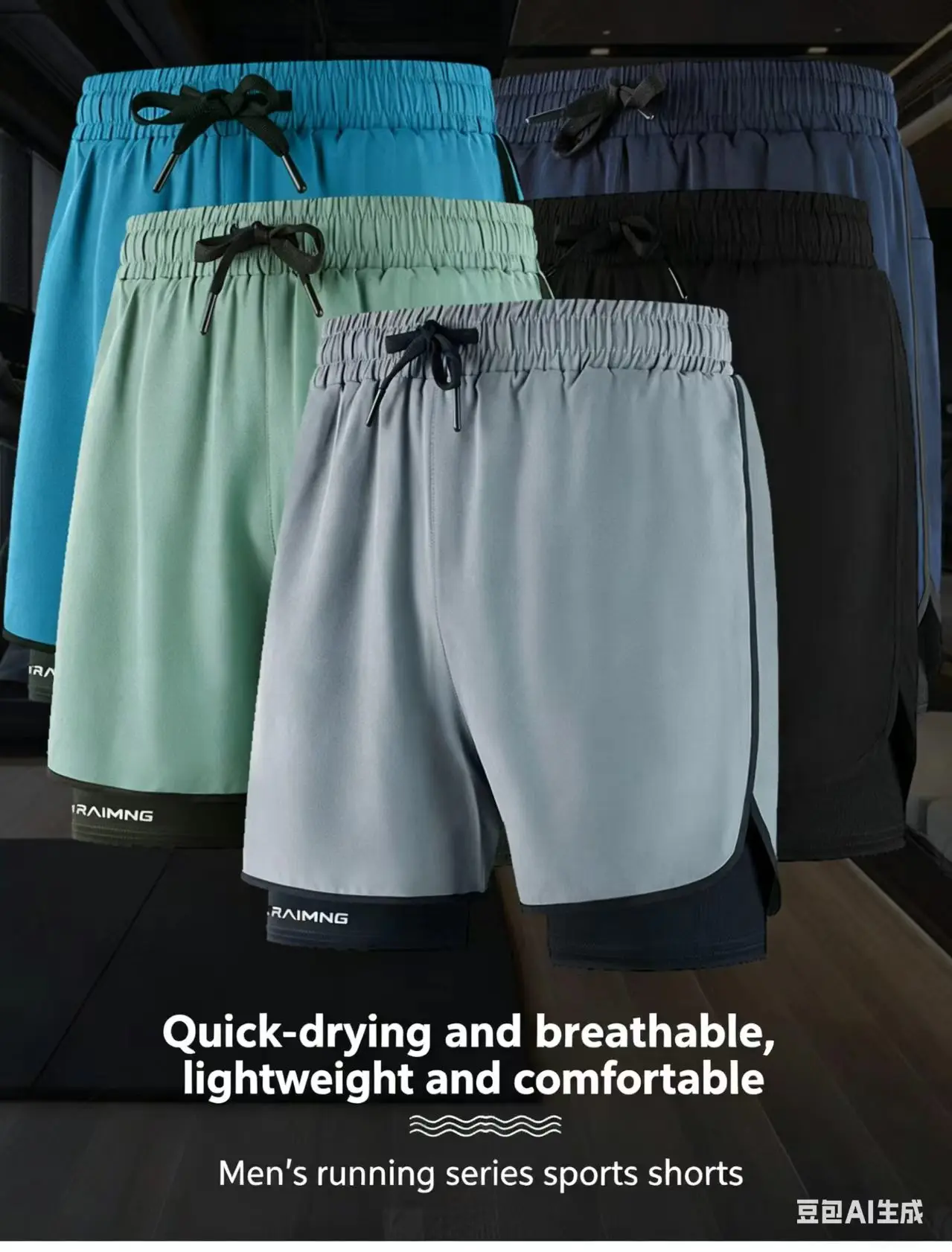 Men's Quick Dry Multi Color Fitness Sports Leisure Shorts Comfortable Breathable Thin Loose Outdoor Leisure Short Beibei Biao