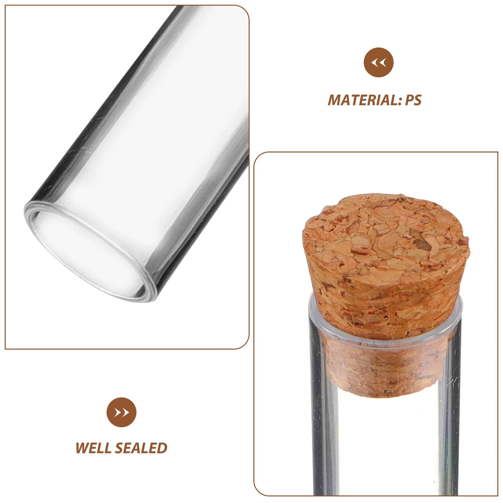 

100pcs Plastic Test 1.2X7.5Cm -Friendly Leak-Proof Storage For Cosmetics Samples Liquids Gels Experiments