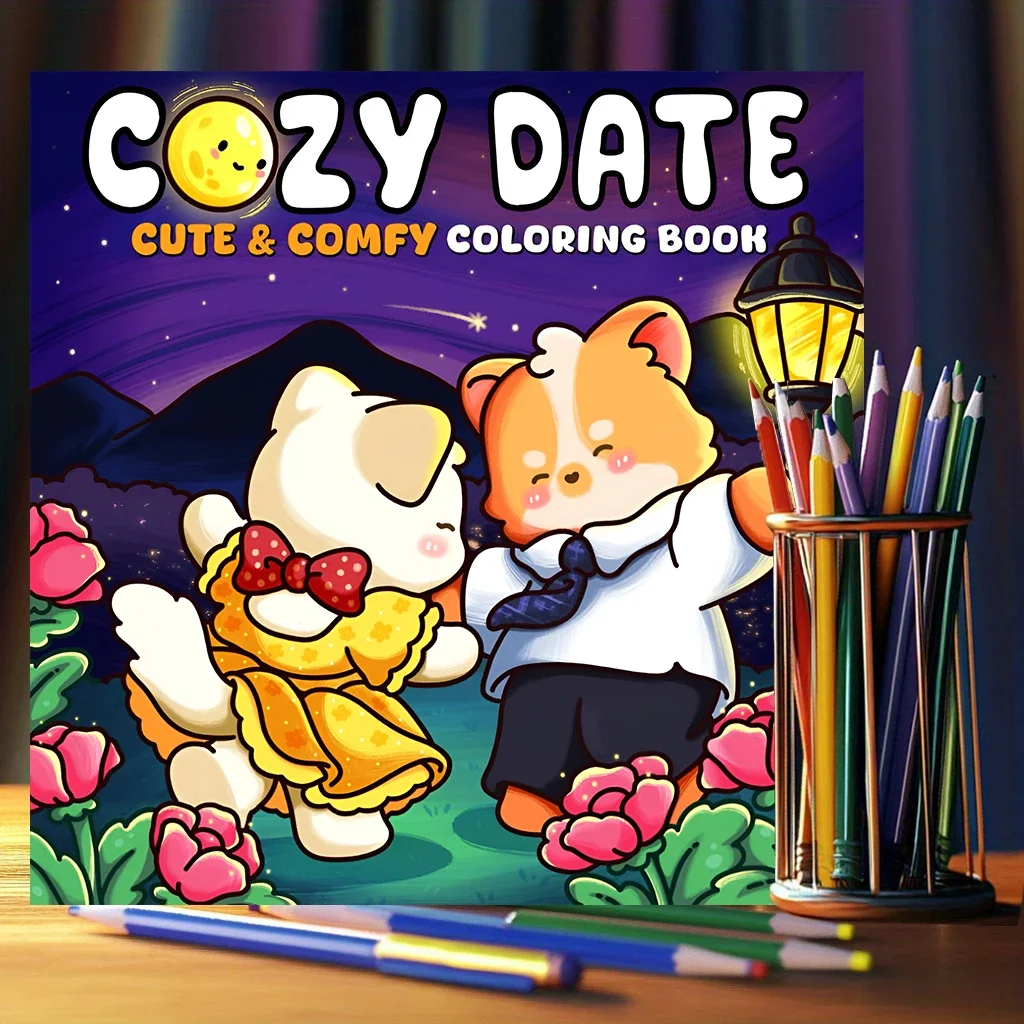 Cozy Date 28 Pages Coloring Book for Adult Stress Reduction | Colouring Book for Stress Relief and Mood Reduction Valentine
