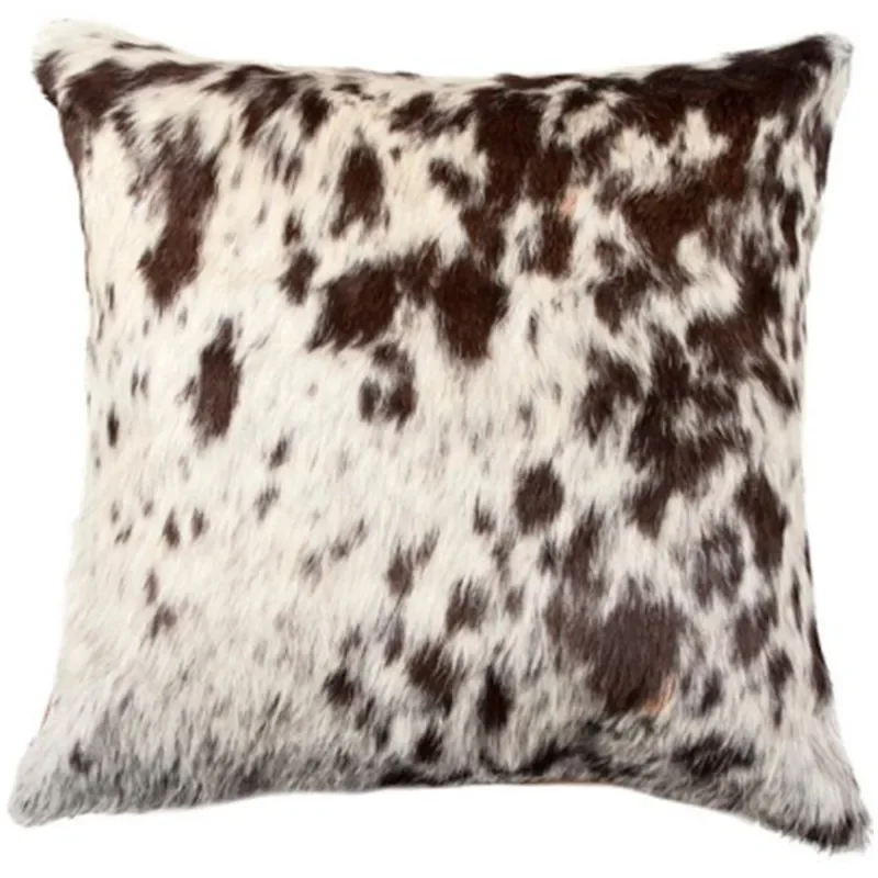 

Natural Brown And White WHOLE PIECE Cowhide Pillowcase Real Cow Fur Cushion Cover 50x50CM