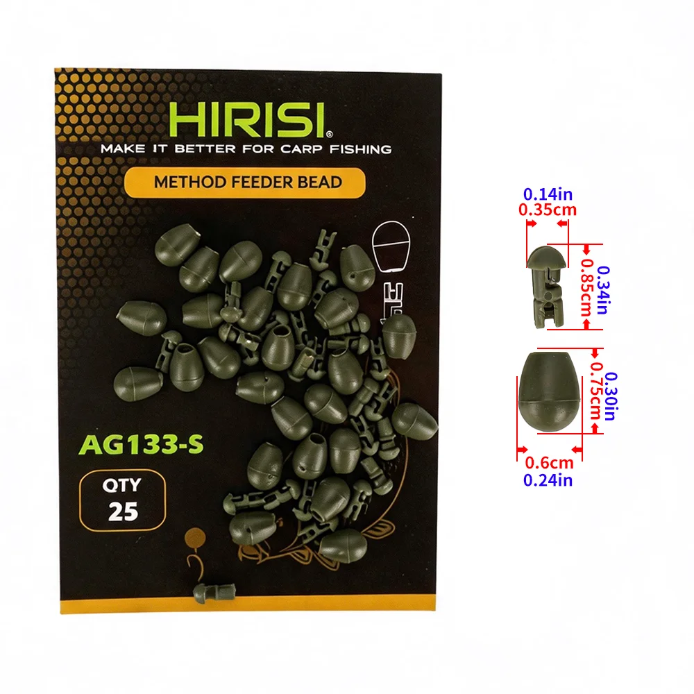 HIRISI 25 Stück Schnellwechsel-Perlen – Karpfenangelzubehör Hakenverbindungen für Method Feeder, Angelzubehör AG133