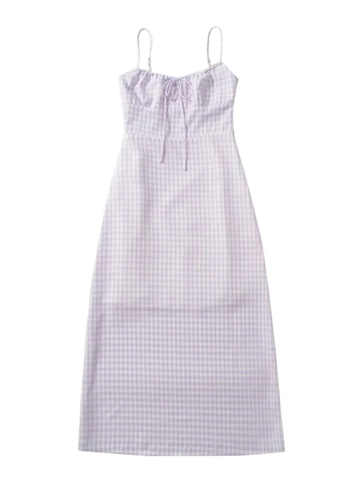 Retro fre xadrez com cinto longo dr verão fino ajuste camada base vaion alça de cintura alta dr commute sle peça única