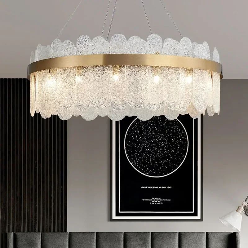 

Modern Crystal Chandelier, Luxury LED Pendant Light, Simple Art Ceiling Fixture for Bedroom Dining Room Living Room Home Decor