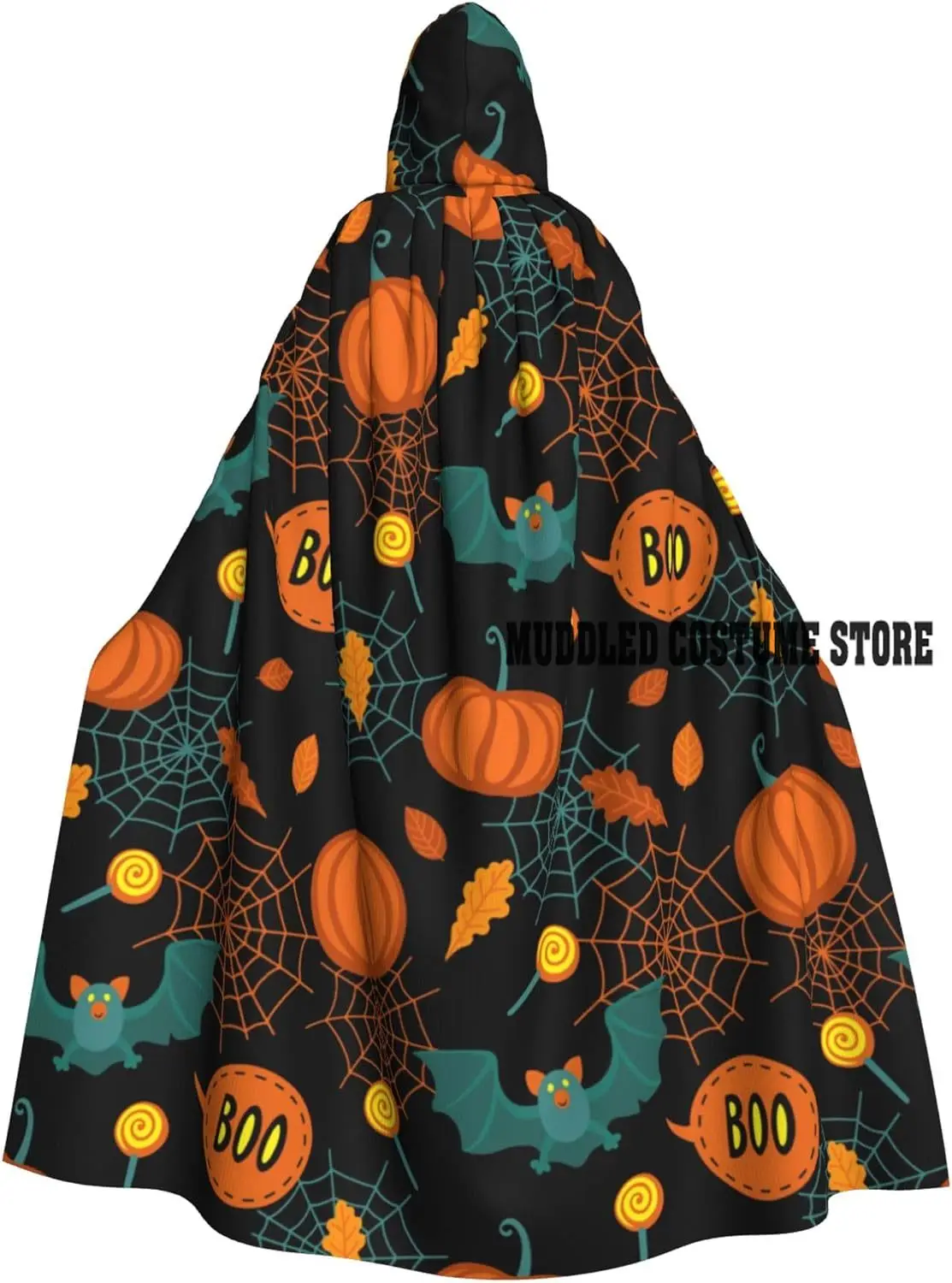 

Черная накидка с капюшоном и тыквой на Хэллоуин для женщин и мужчин, унисекс, аксессуары для костюмов на Хэллоуин, Рождественскую вечеринку