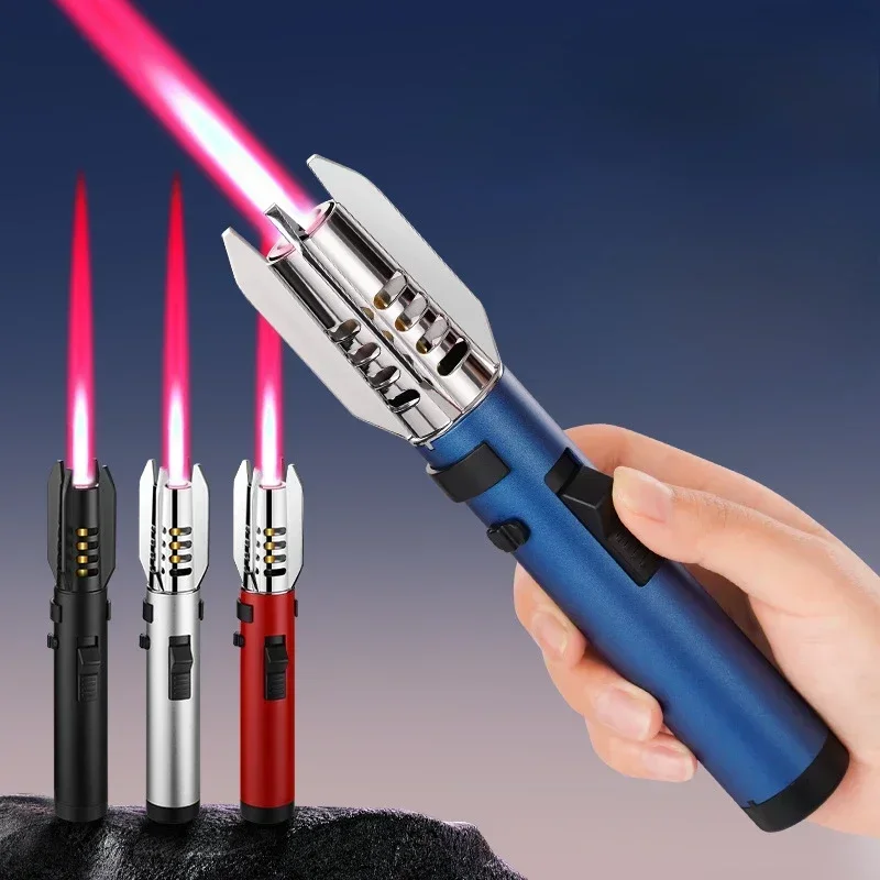 Planet Lightsaber Windproof Red and Blue Flame Lighter Metal High-value  Outdoor Barbecue Portable Inflatable Spray Gun Igniter