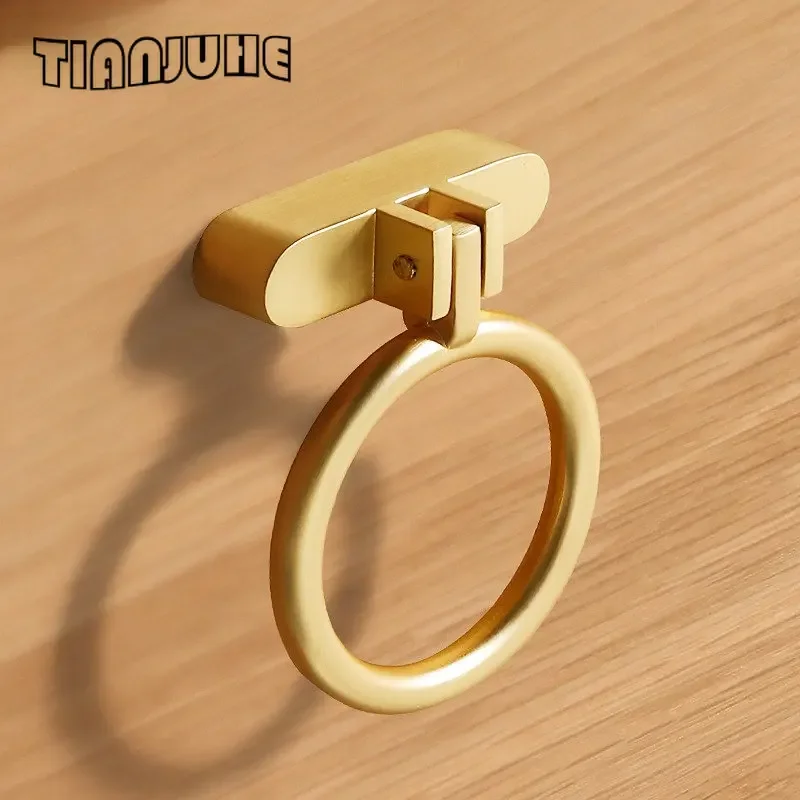 

Flush Pull Ring Handles Recessed Furniture Grip Drawers Cabinet Flush Ring Sliding Door Pull Handle Metal Black with Screws