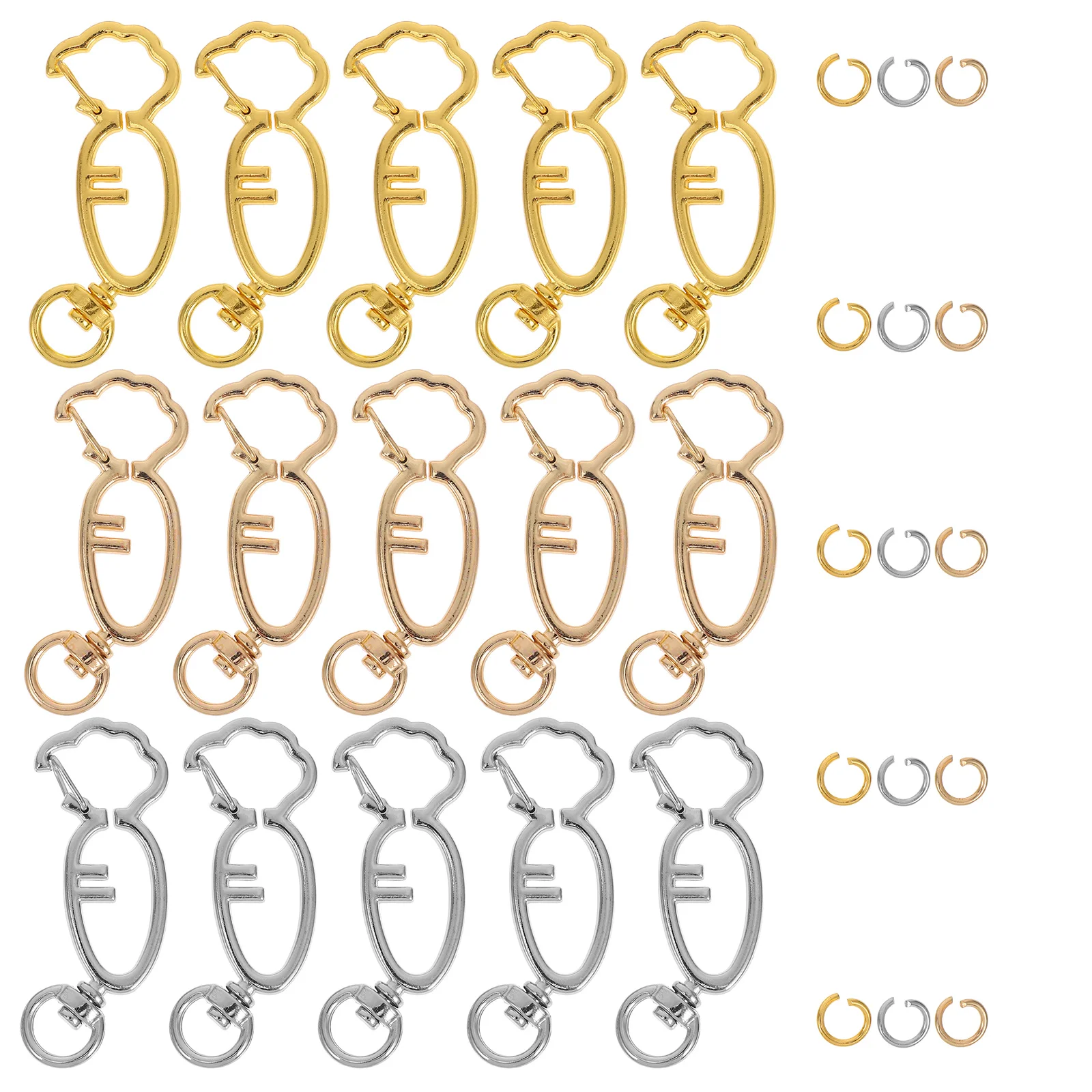 

15pcs Keychain Shaped Metal Carabiner Buckle for Purse Backpack Accessories Diy Keychain Clip Small Carabiner Clip Projects