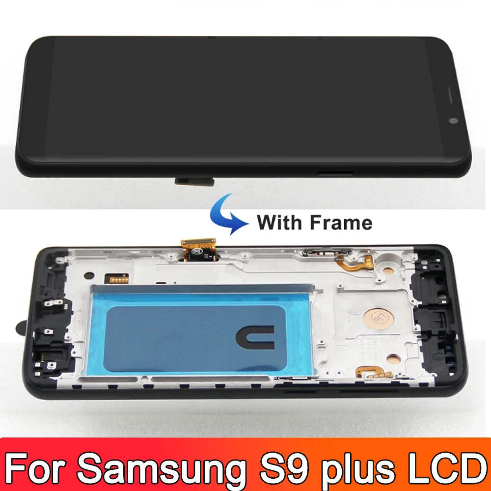 100% Tested New TFT For Samsung S9 Plus G965 G965F G965U LCD Display Touch Screen With Frame For Galaxy S9+ Display Replacement