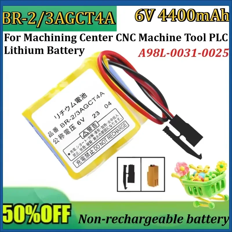 

New A98L-0031-0025 CNC System with BR-2/3AGCT4A 6V for Machining Center CNC Machine Tool PLC Lithium Battery