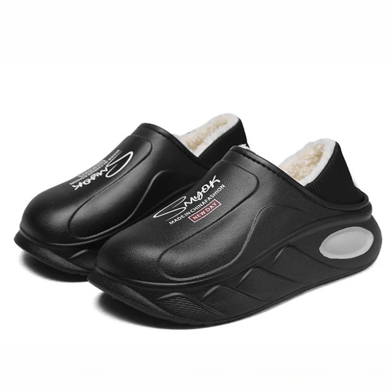 

Winter Warm Cotton Slippers Fashion Shoes Plush Slippers Snow Boots Men EVA Waterproof Home Slides Shoes Thick Bottom Soft Clogs