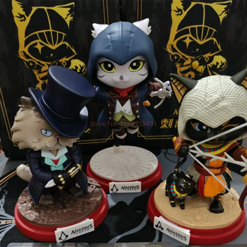 Super cute Assassin S Creed Blind Box Assassin Meow Seriestoys Mystery Dolls Cute Figure Room Decoration Christmas Gift Toys