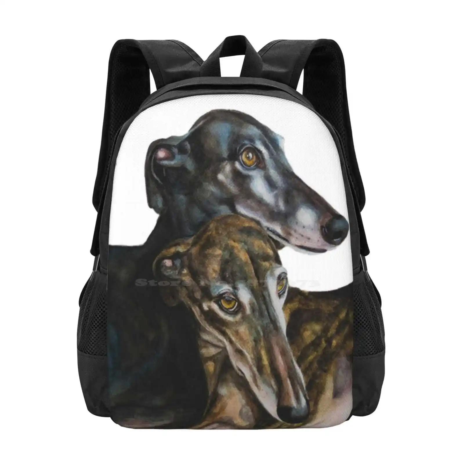 Greyhounds - Galgos Espanol Hot Sale Schoolbag Backpack Fashion Bags Galgo Espanol Galgo Art Greyhound Art Brindle Greyhound