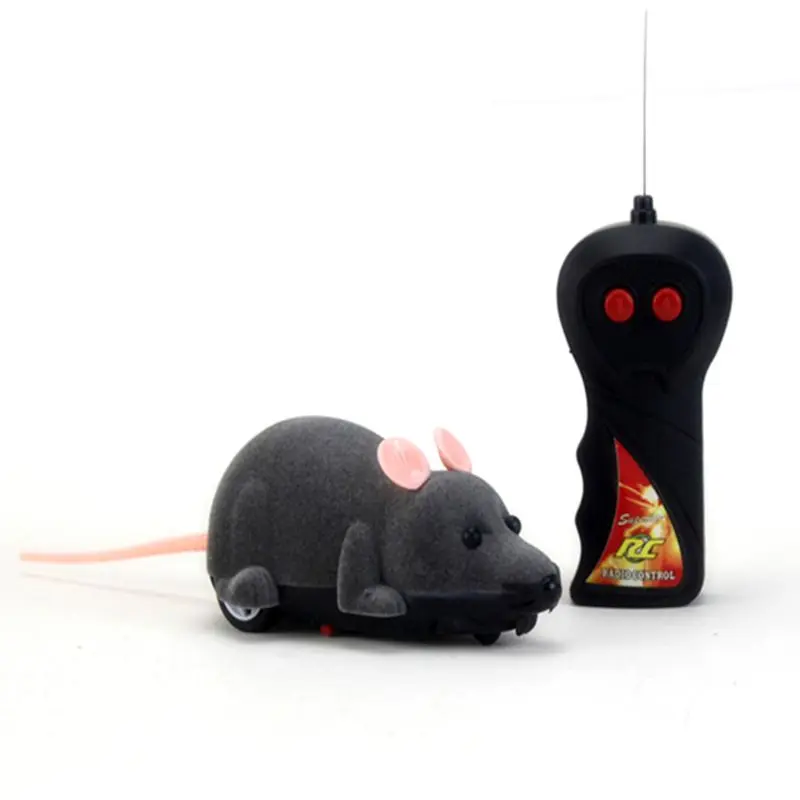 Juguete rata dibujos animados, ratones juguete electrónicos con Control remoto, juguete rompecabezas para gatos, gatito