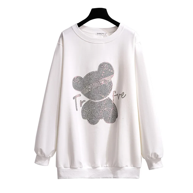 Women Winter Wear  Bust 160-170cm 6XL 7XL 100/150/175kg Big Size Women Clothing Oversize Loose Sweaters Dresses Printed Hoodies