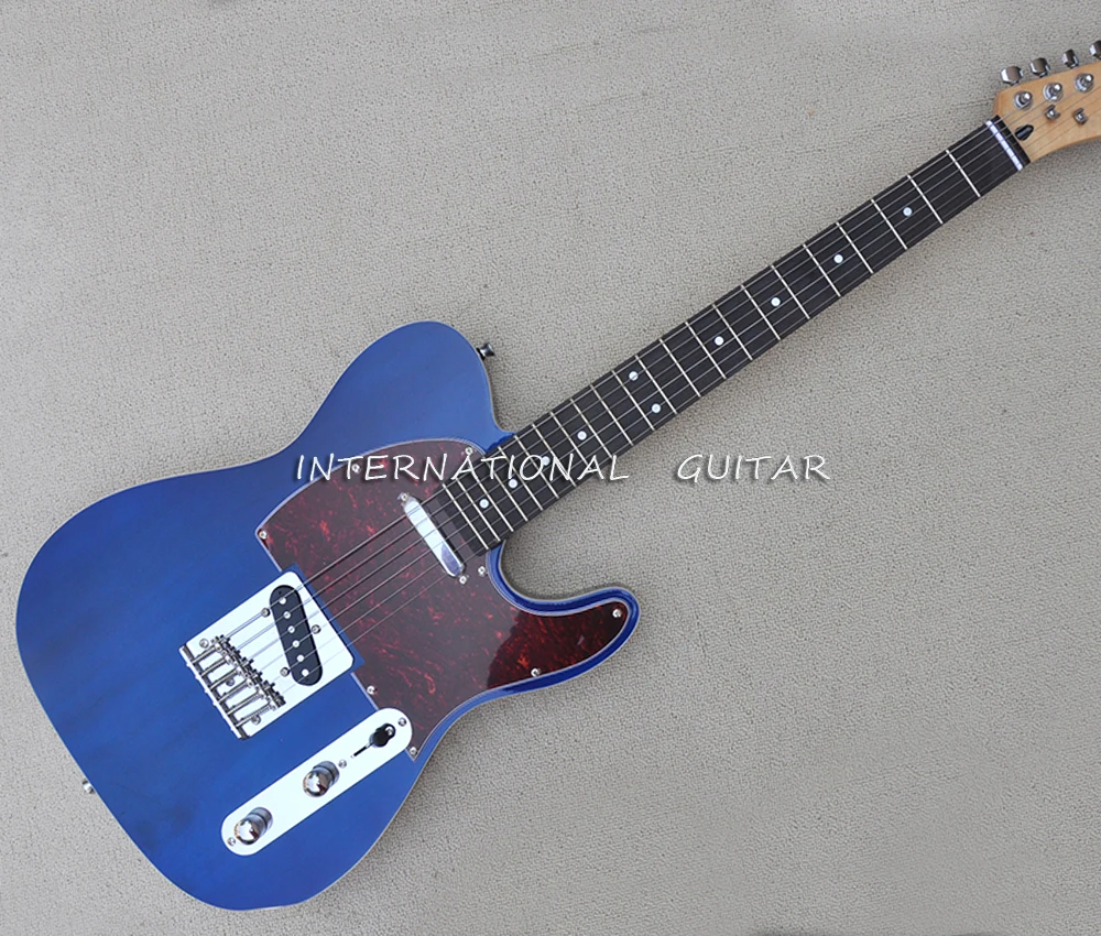 

6 Strings Navy Blue Electric Guitar with Red Pearl Pickguard,Rosewood Fretboard,22 Frets
