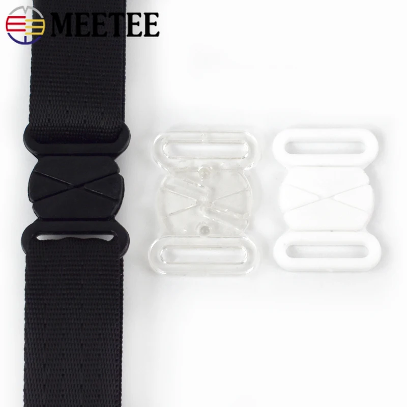 100/200Sets 18mm Plastic Resin Bra Buckles Transparent Underwear Connect Adjust Hook Clasp Bikini Clip Button Decorative Buckle