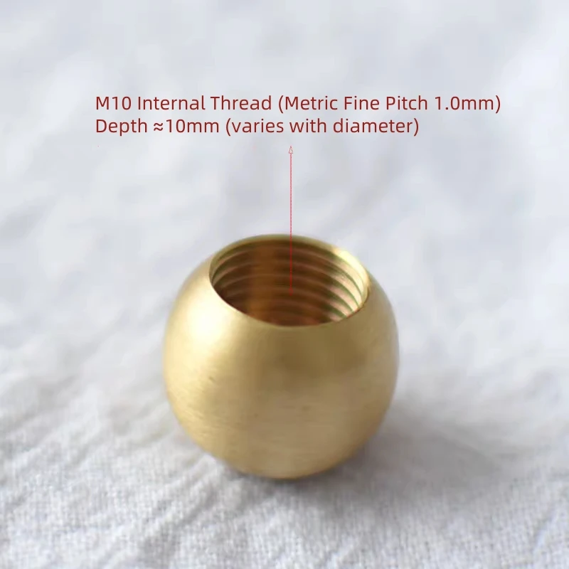 Brass M10 Internal Thread Ball Nut Fitting for Glass Lamp Cover DIY