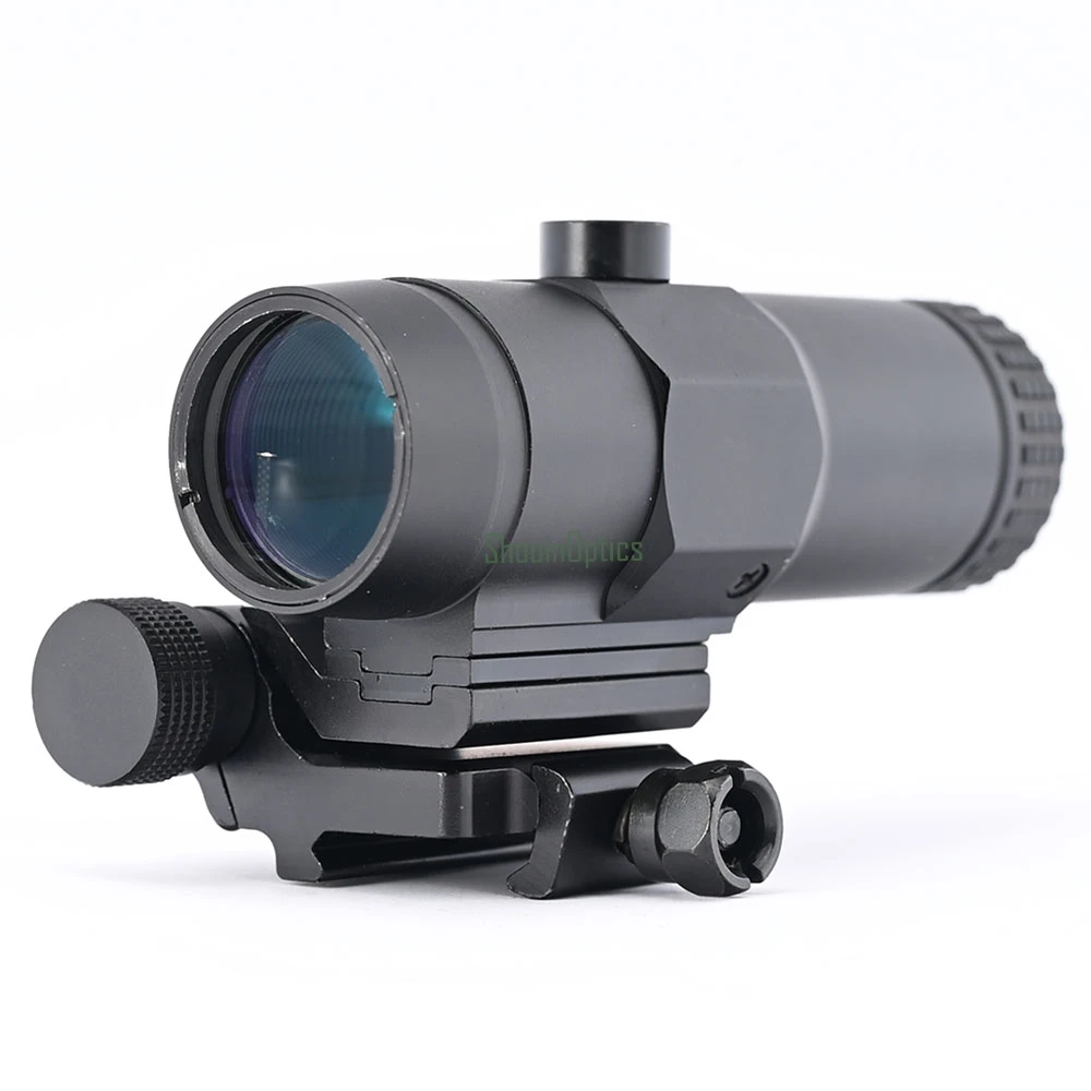 

Shooin Optics 3x Magnifier Scope Integrated Quick-Folding Tactical Base For Red Dot Sight Collimator R4193