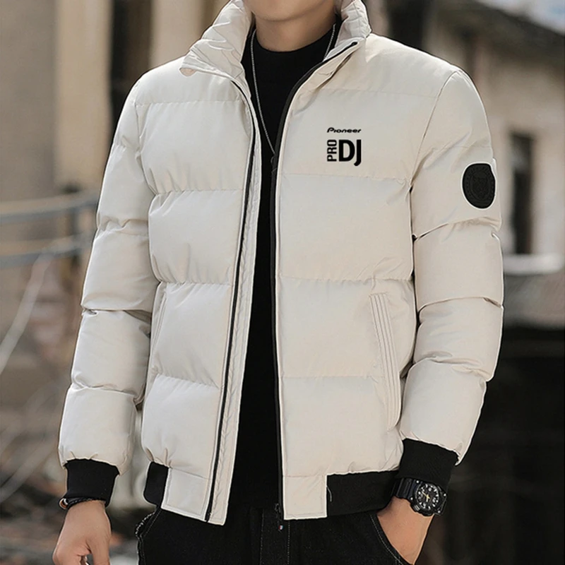 Thick Men New Warm Parka Jackets Winter Casual Men\'s Zipper Outwear   DJ printing Male Windbreak Cotton Padded Down Jacket