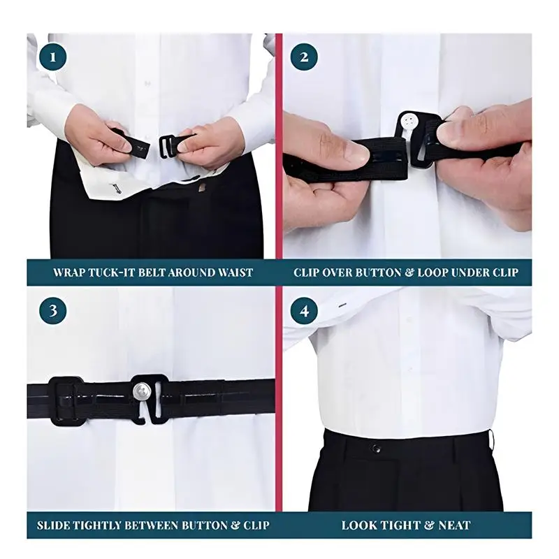 Adjustable Shirt Holding Belt Anti Slip Invisible Strap Wrinkle Prevention Accessory For Men Women Clothing