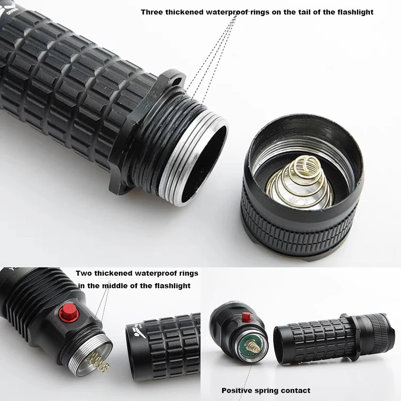 2025 Lanterna subacquea XHP70 Torcia subacquea professionale Luce bianca Immersione 50m Subacquea Faro portatile Lampada subacquea