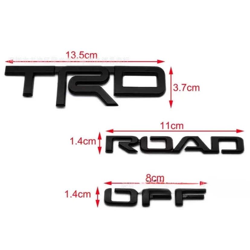 HSLDLEE TRD ROAD OFF   Personalized Modified ABS material Stickers on Body or Rear For Toyota R in black color