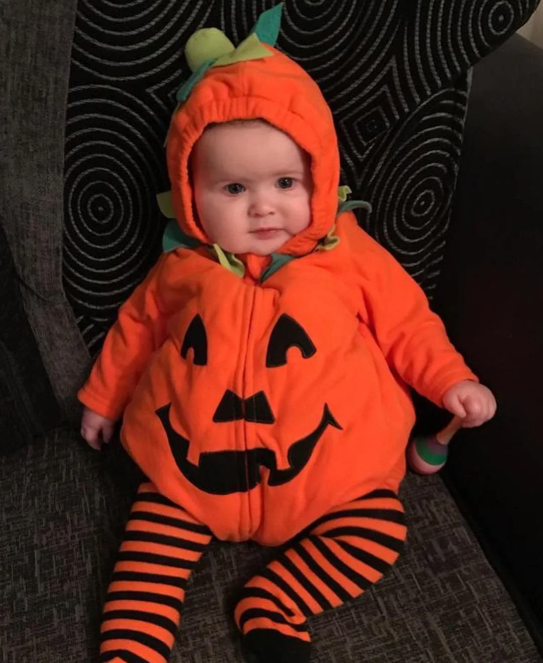 

Halloween Pumpkin Rompers Spring and Autumn Cute Casual Festival Sleeveless Hooded Zipper Rompers Kids Clothes