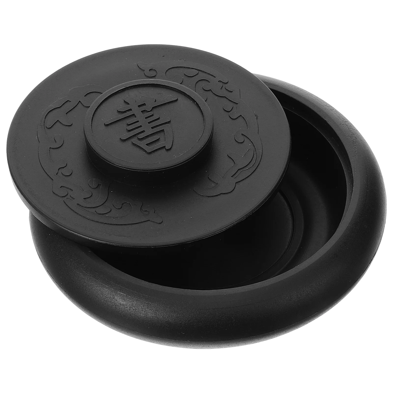 

Ancient Horse Inkstone Grinding Guma for Writing Drawing Covered Black Preserve Inkslab