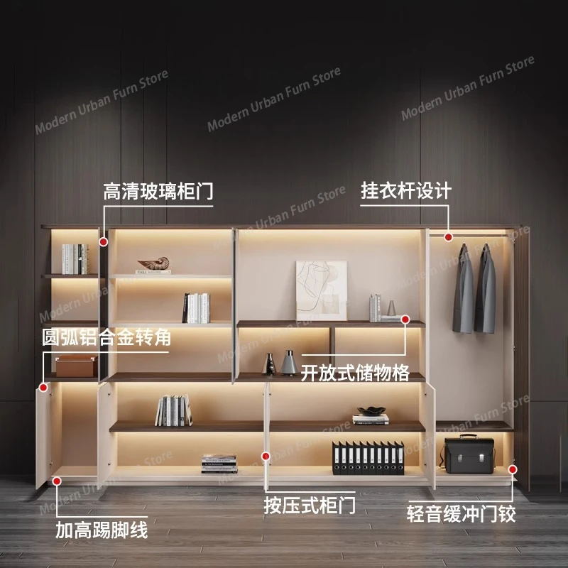 Luxury Nordic Office File Cabinet Wooden Data Cabinet Floor-toceiling Data Locker Modern Simple Wall Partition Cabinet Furniture